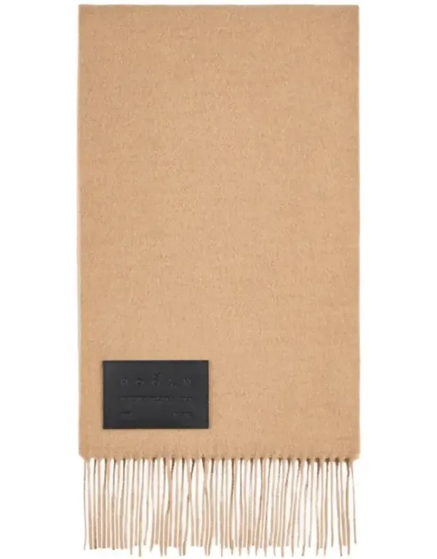 Cashmere-wool Blend Scarf With Fringed Edges