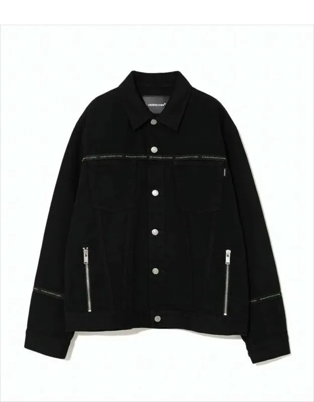 Boxy Fit Denim Jacket With Silver Accents