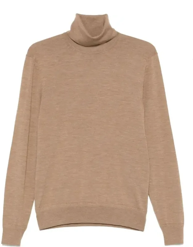 Turtleneck Sweater With Ribbed Details