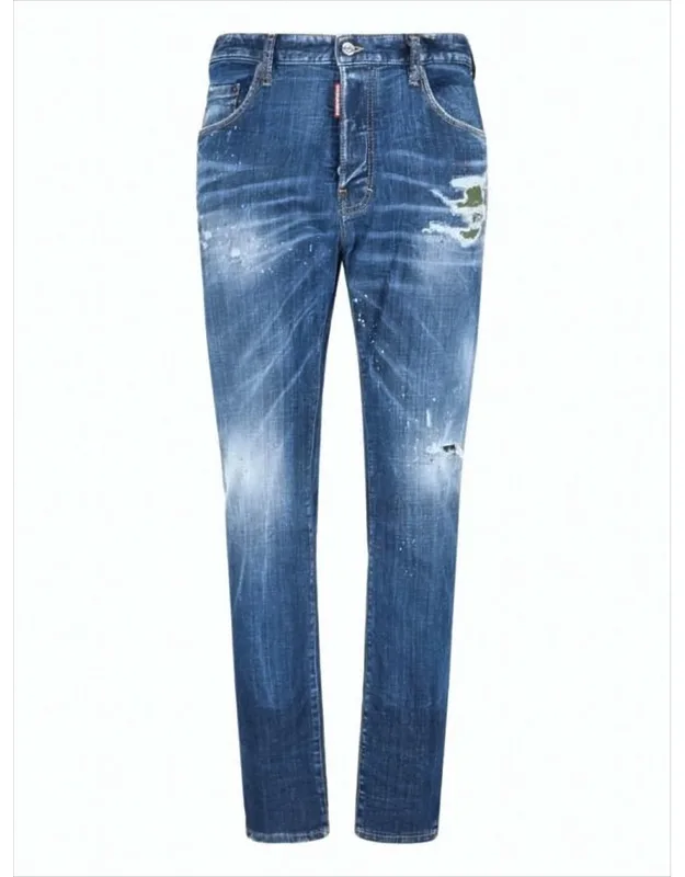 Distressed Slim Fit Denim Pants