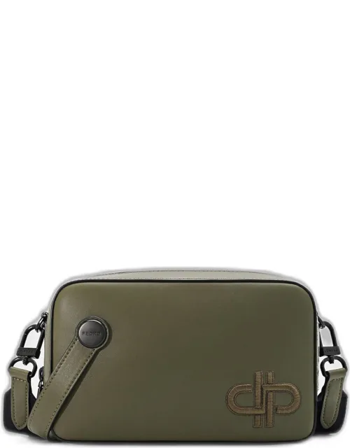 Sling Bag With Woven Texture And Cow Leather Details