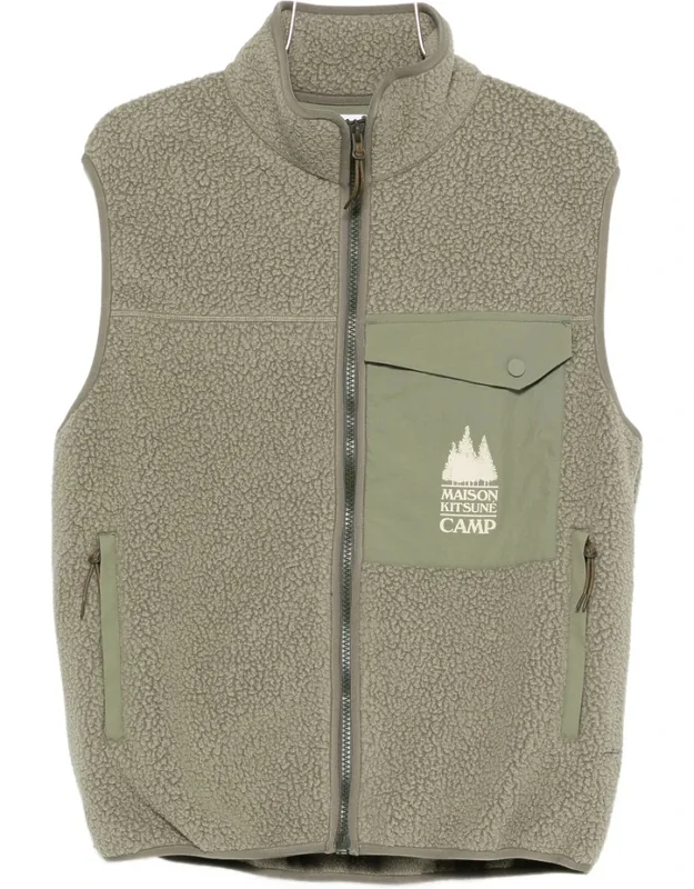 Zip-fastening Chest-pocket Gilet