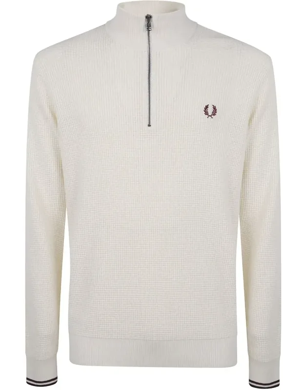 Waffle Stitch Half Zip Jumper