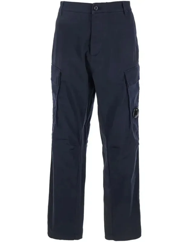 Pants With Cargo Pockets And Lens Motif In Cotton