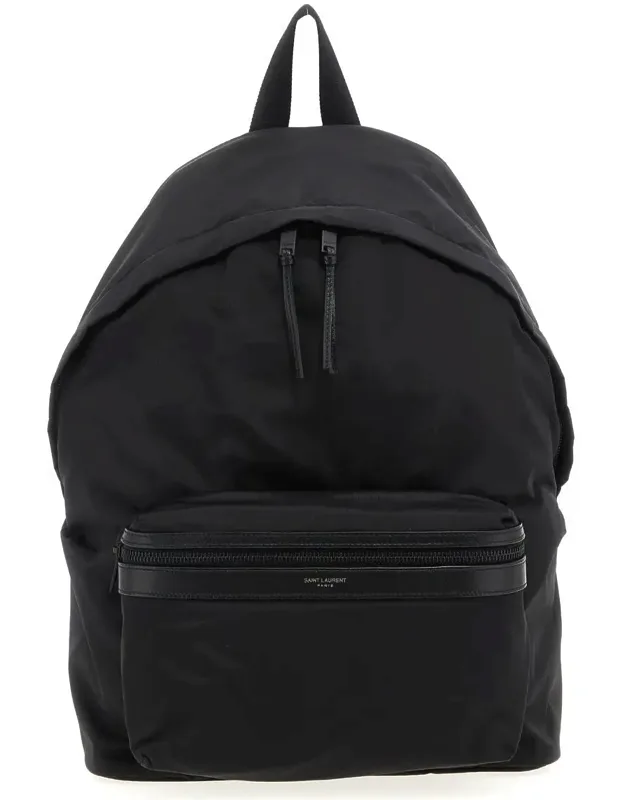 'city Backpack With Leather Details And Zip Pocket'