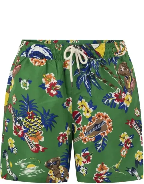 Graphic-print Polyester Swim Shorts