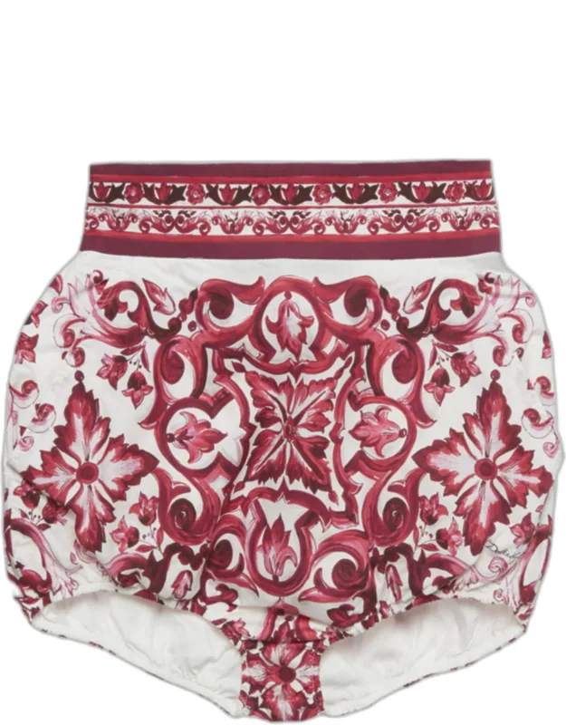 Majolica Print Poplin Balloon Shorts
