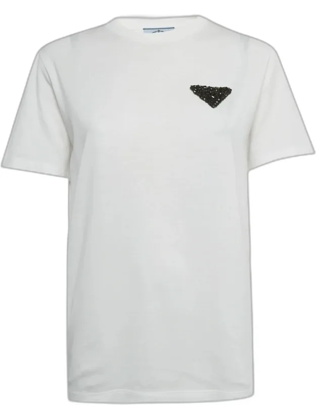 Triangle Crystal Applique Jersey T-shirt