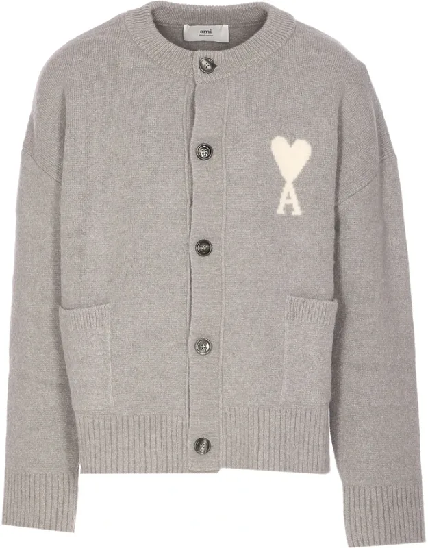 Embroidered Logo Button Cardigan