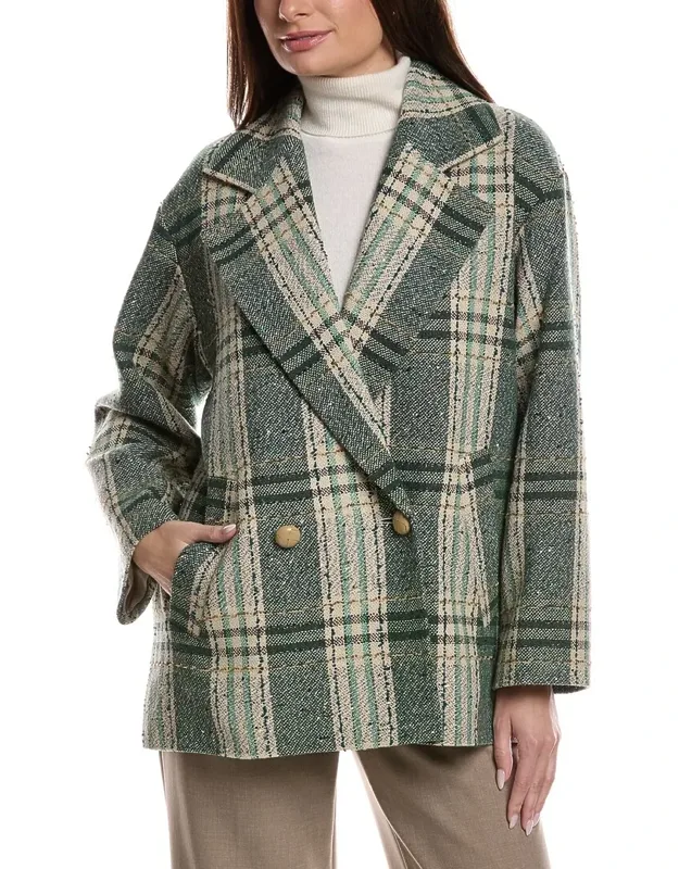Double Breasted Wool-blend Car Coat