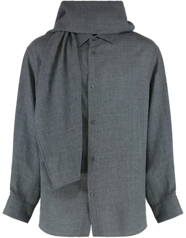 George Shirt With Detachable Wool Scarf