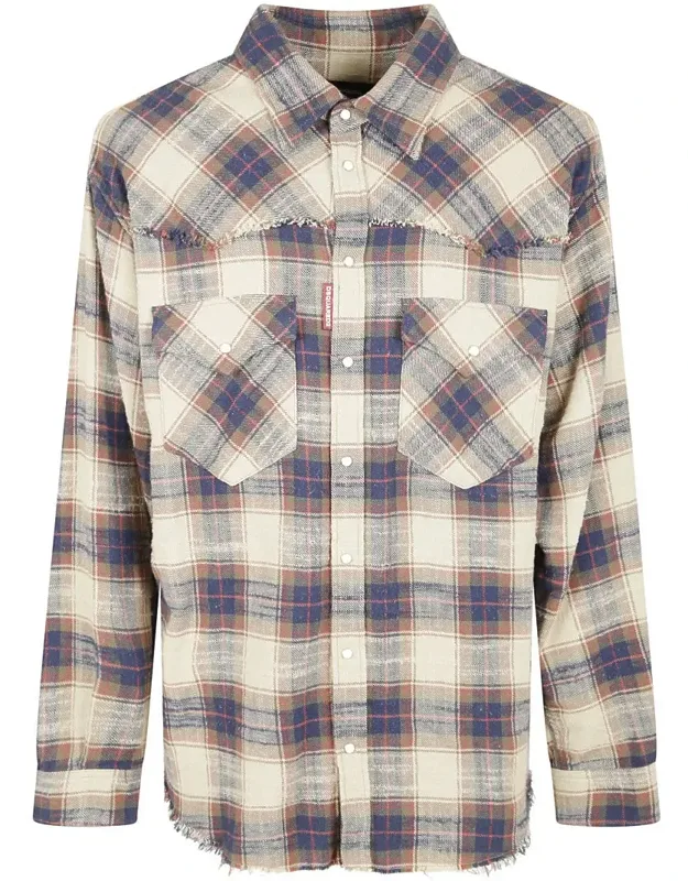 Plaid Button-down Shirt With Chest Pockets