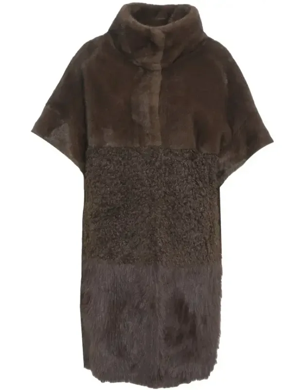 Faux Fur Coat With High Collar