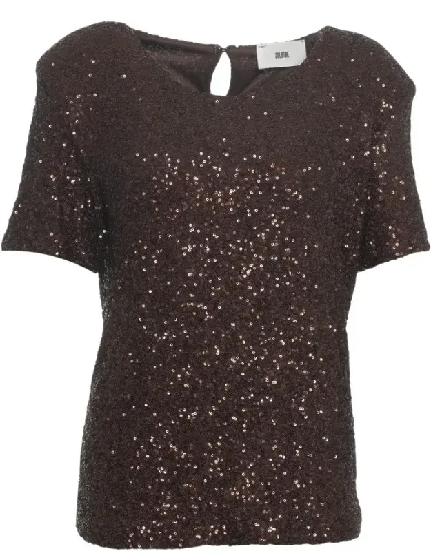 Sequined T-shirt With Back Cutout
