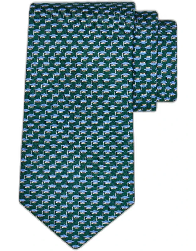 Graduation Cap Micro-print Tie