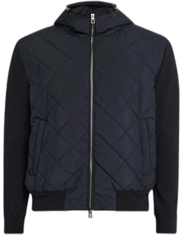 Ampay Quilted Microfiber Bomber Jacket
