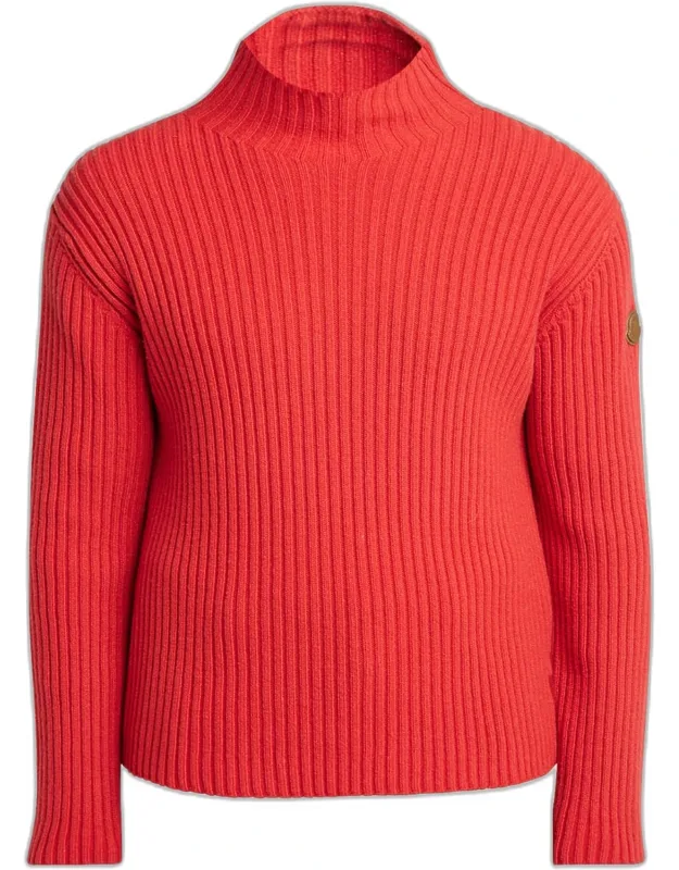 Sleeve-logo Ribbed Turtleneck Sweater