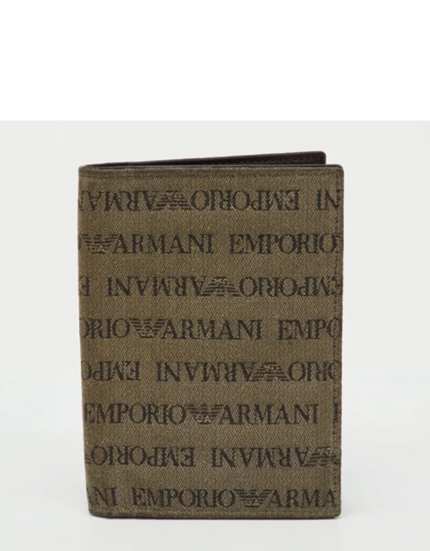 Canvas Logo Print Passport Holder