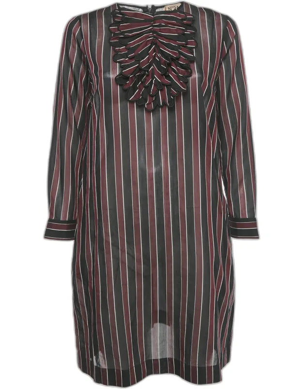Striped Cotton Ruffled Dress
