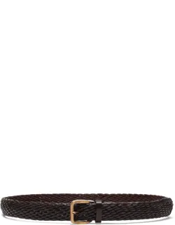 Interwoven-design Leather Belt