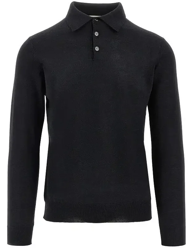 Wool And Silk Polo Sweater