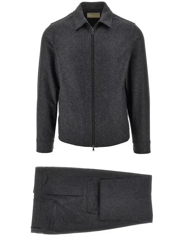 Wool-blend Flannel Suit