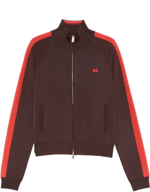 Zip-fastening Striped Sweatshirt