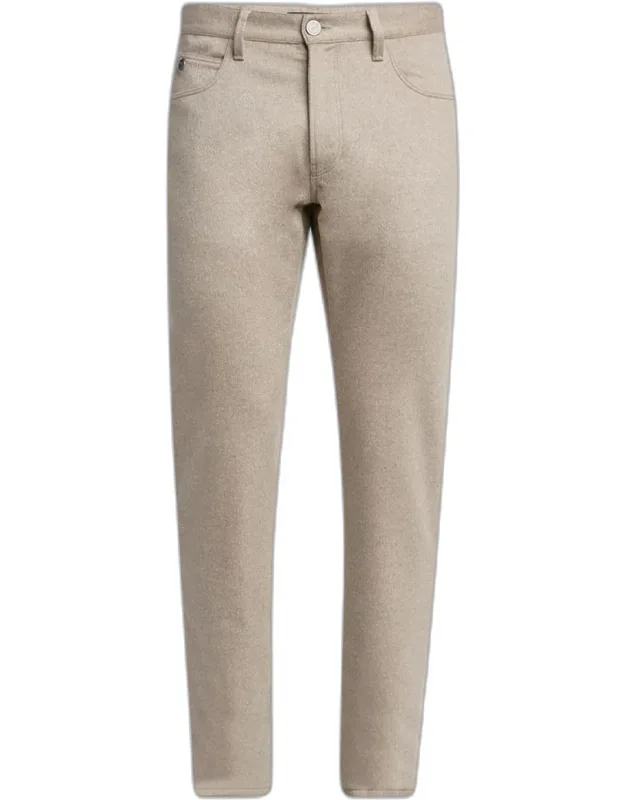 Cashmere Flannel Slim Five-pocket Pants