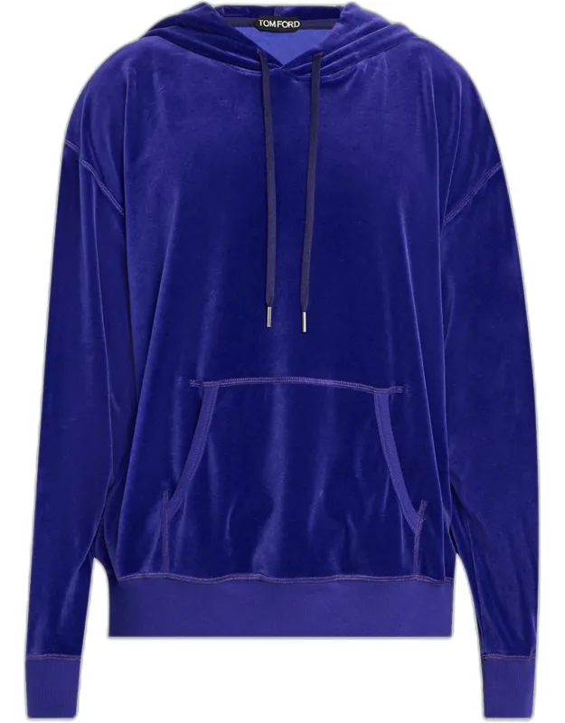 Velour Pullover Hoodie