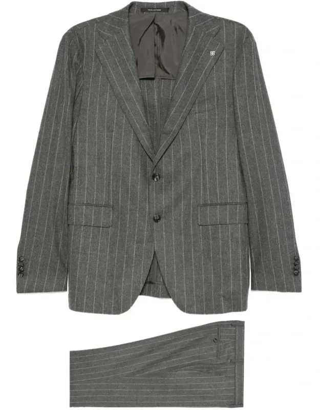 Suit With Gray Pinstripe Jacket And Trousers