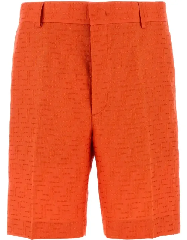 Linen Blend Bermuda Shorts