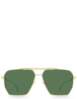 Bottega Veneta Aviator Gold Metal Sunglasses