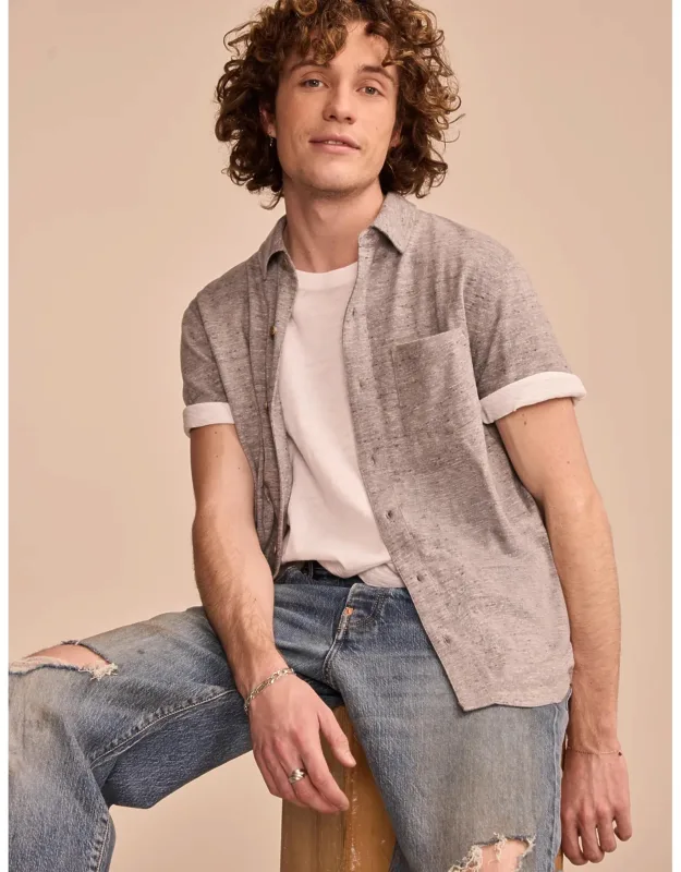 Linen Short Sleeve Button Up Shirt