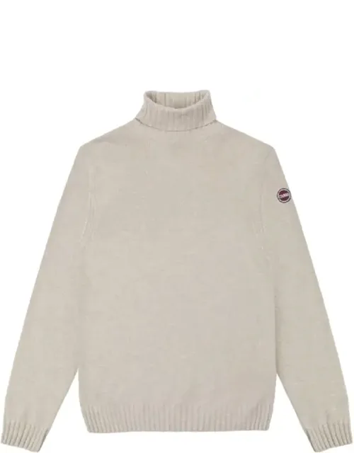 Sporty Turtleneck Pullover With Ribbed Detailing