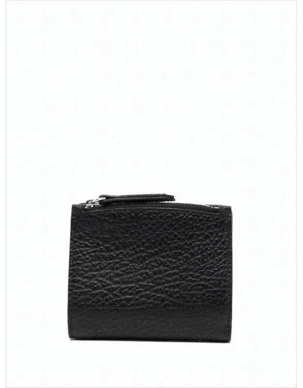Textured Calf Leather Compact Wallet