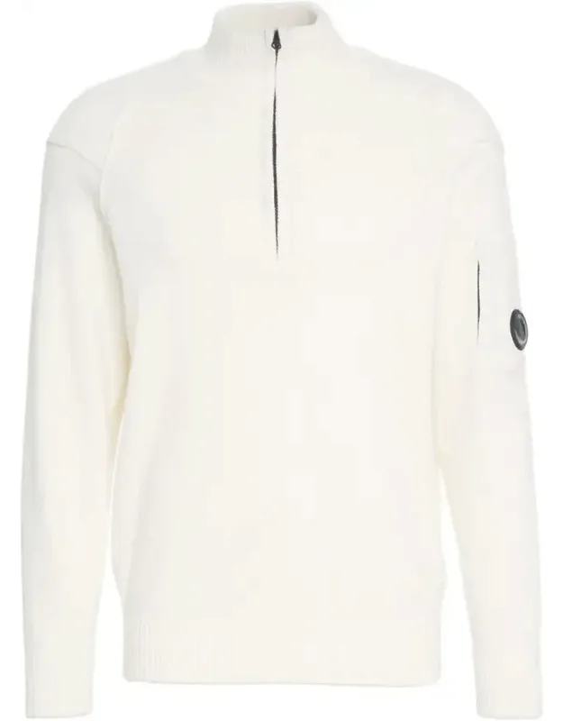 Half-zip Sweater With Ribbed Details And Logo Pocket