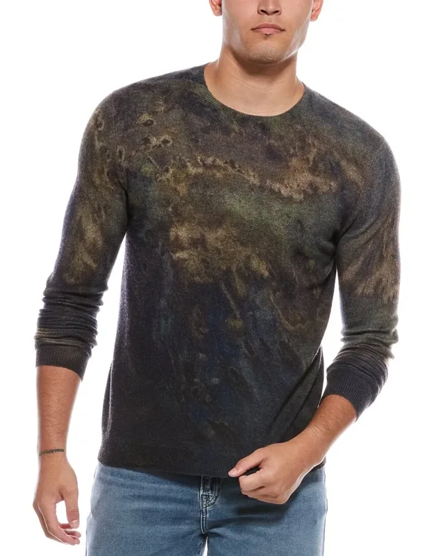 Oil Print Cashmere Crewneck Sweater