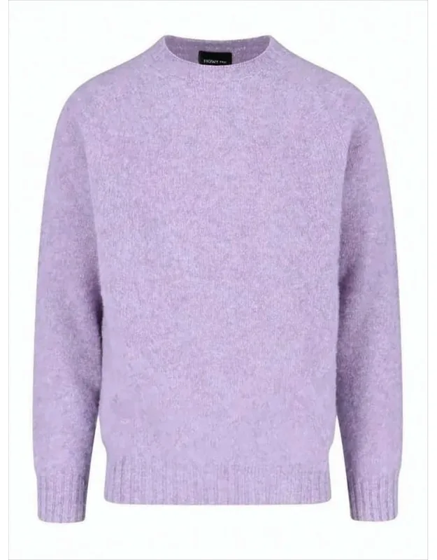 Heathered Wool Sweater With Relaxed Fit