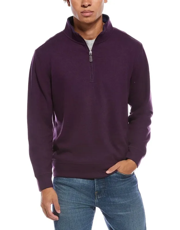 French Rib 1/4-zip Mock Neck Pullover
