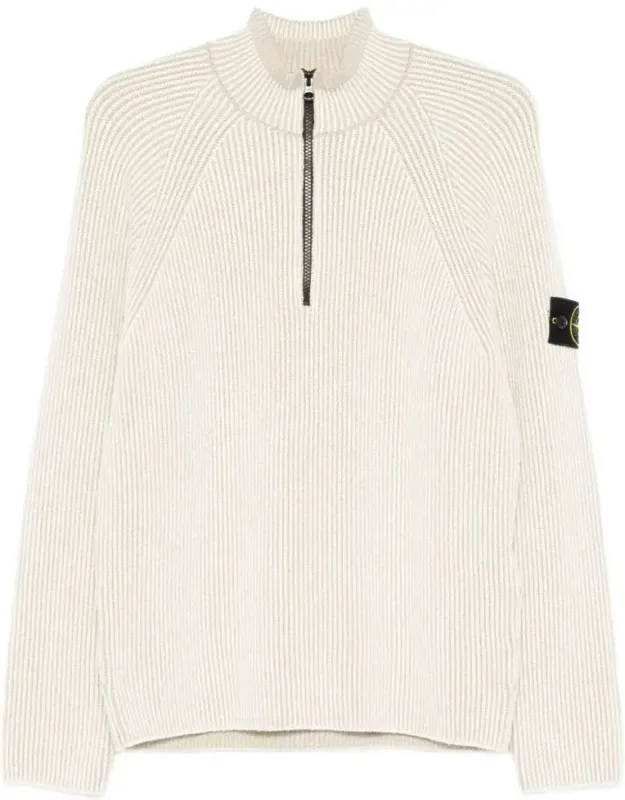 Ribbed Half-zip Sweater