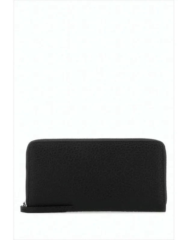 Textured Leather Zip-around Wallet