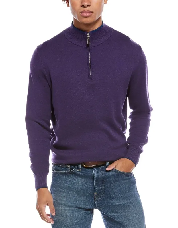Fine Knit 1/4-zip Sweater
