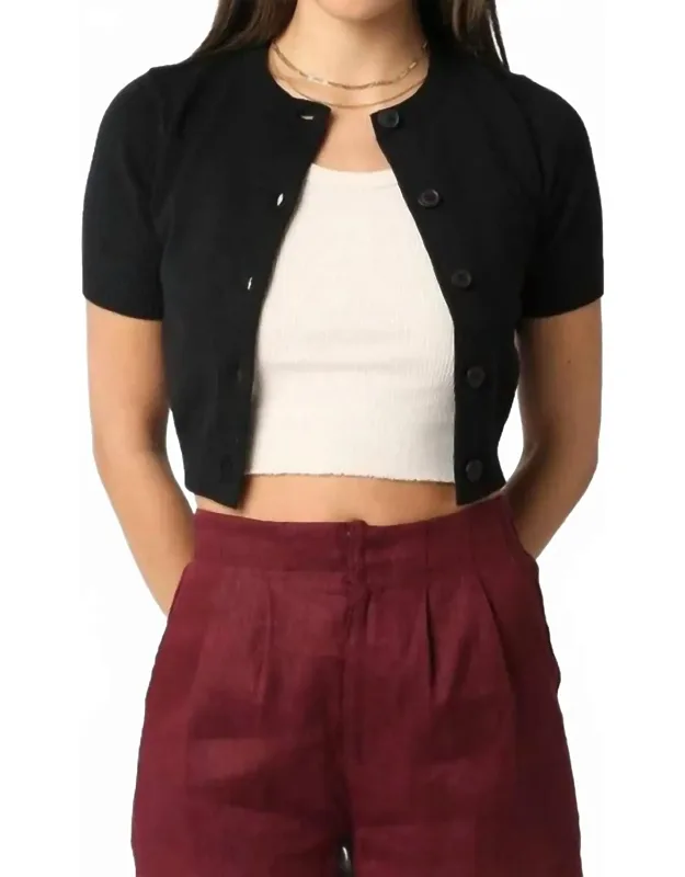 Short Sleeve Knit Cardigan