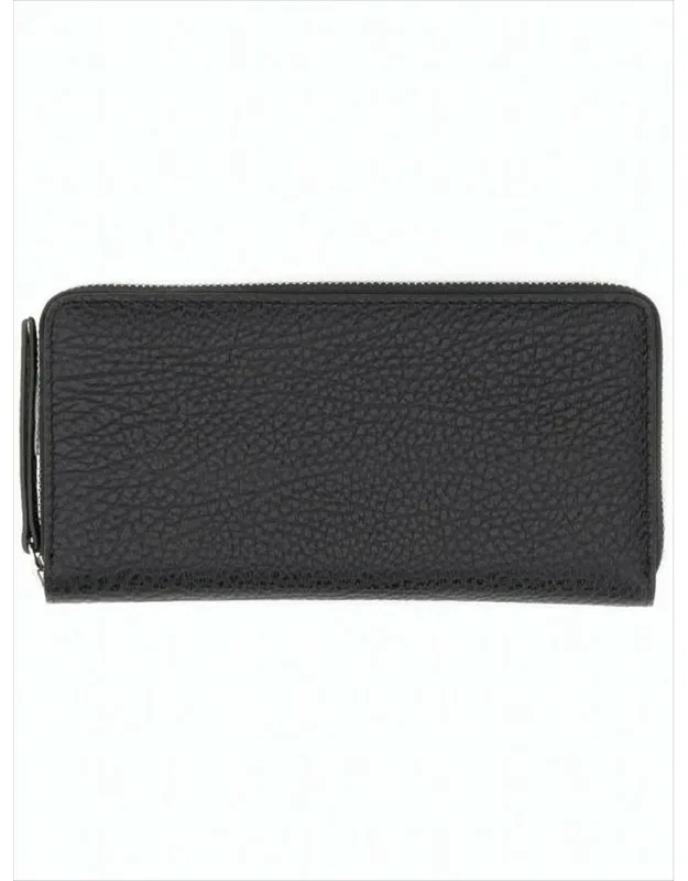 Textured Calf Leather Long Wallet