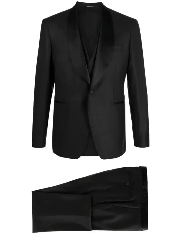 Single-breasted Suit With Satin Shawl Lapel