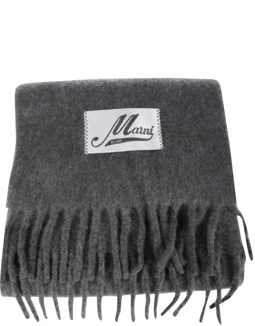 Textured Scarf With Fringed Edges