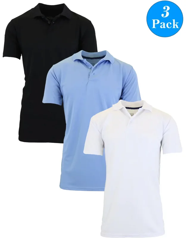 Tagless Dry-fit Moisture-wicking Polo Shirt - 3 Pack
