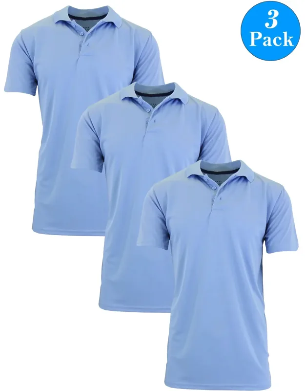 Tagless Dry-fit Moisture-wicking Polo Shirt - 3 Pack