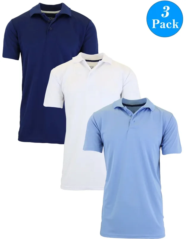 Tagless Dry-fit Moisture-wicking Polo Shirt - 3 Pack