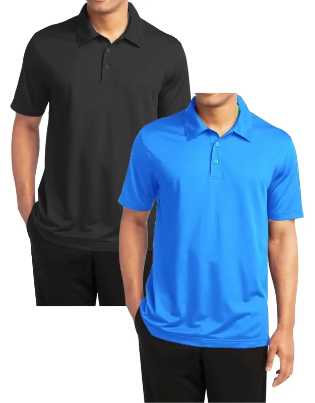 Tagless Dry-fit Moisture-wicking Polo Shirt - 2 Pack